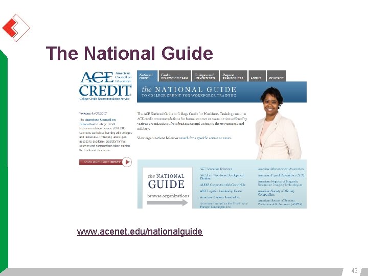 The National Guide www. acenet. edu/nationalguide 43 The National Guide www. acenet. edu/nationalguide 43