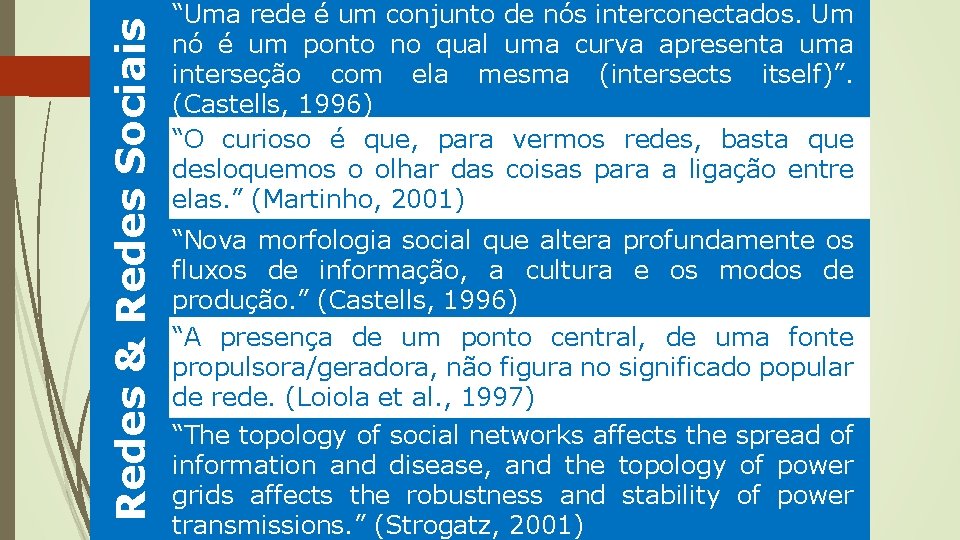 Redes & Redes Sociais “Uma rede é um conjunto de nós interconectados. Um nó Redes & Redes Sociais “Uma rede é um conjunto de nós interconectados. Um nó