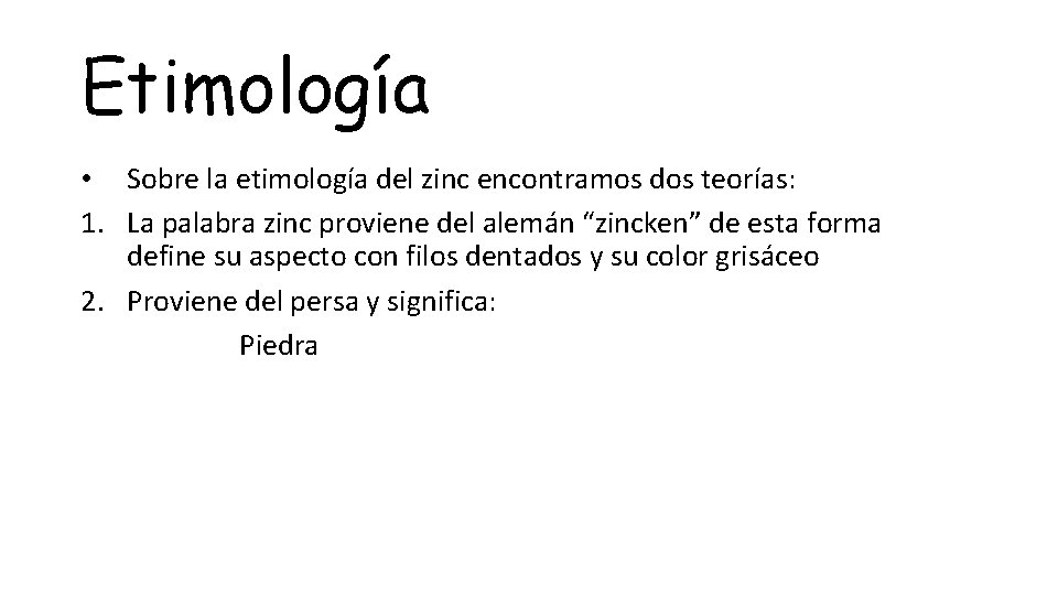 ZINC ESTAO VINAGRE COMPOSICION QUIMICA Y OTROS ACIDOS