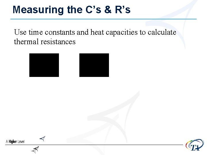 Measuring the C’s & R’s Use time constants and heat capacities to calculate thermal