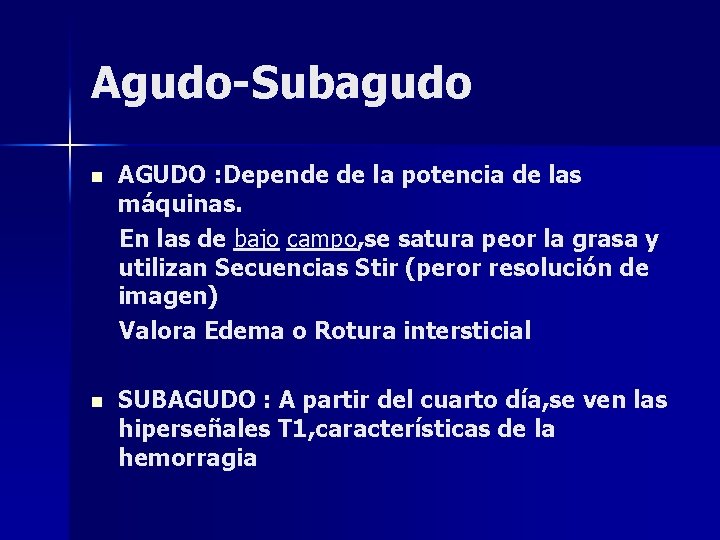 Agudo-Subagudo n AGUDO : Depende de la potencia de las máquinas. En las de Agudo-Subagudo n AGUDO : Depende de la potencia de las máquinas. En las de