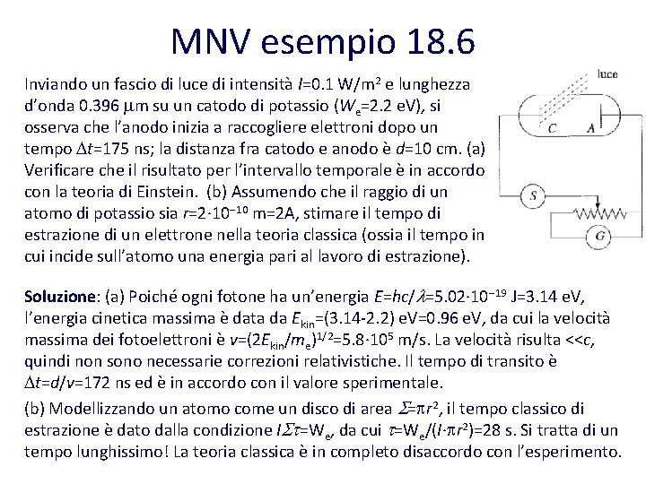 MNV esempio 18. 6 Inviando un fascio di luce di intensità I=0. 1 W/m