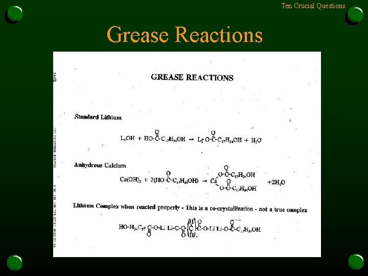 Ten Crucial Questions Grease Reactions 