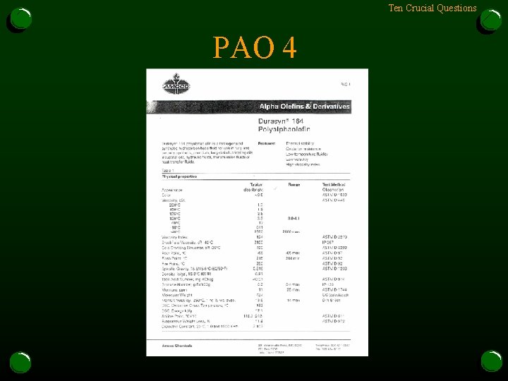 Ten Crucial Questions PAO 4 