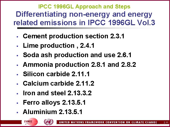 IPCC 1996 GL Approach and Steps Differentiating non-energy and energy related emissions in IPCC