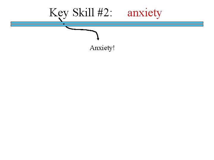 Key Skill #2: Anxiety! anxiety 