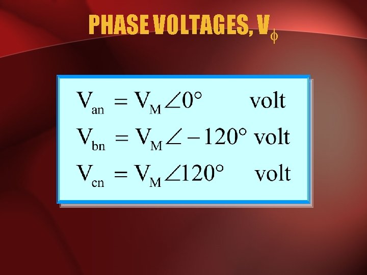 PHASE VOLTAGES, V 