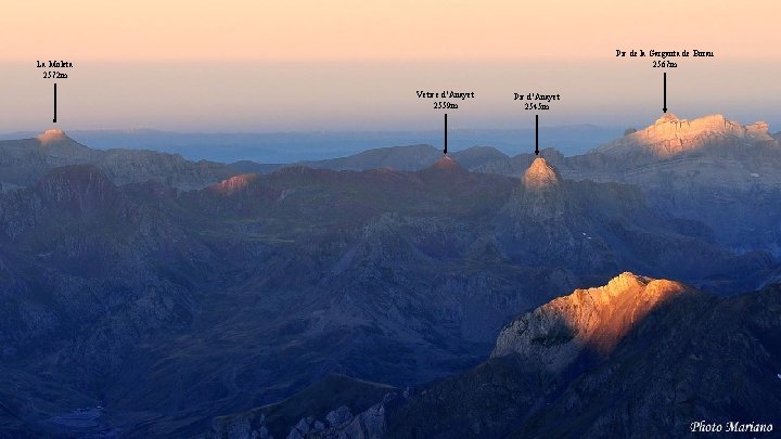 Pic de la Garganta de Borau 2567 m La Moleta 2572 m Vetice d’Anayet Pic de la Garganta de Borau 2567 m La Moleta 2572 m Vetice d’Anayet