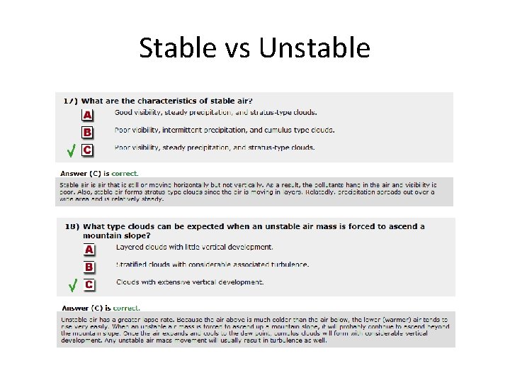 Stable vs Unstable 