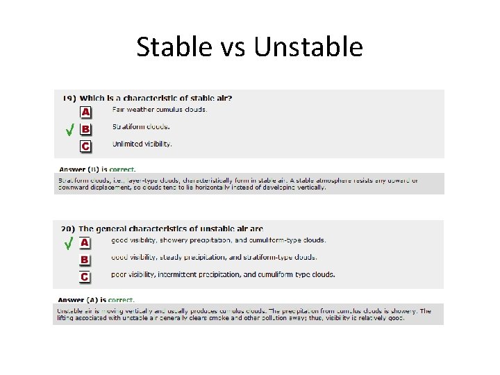 Stable vs Unstable 