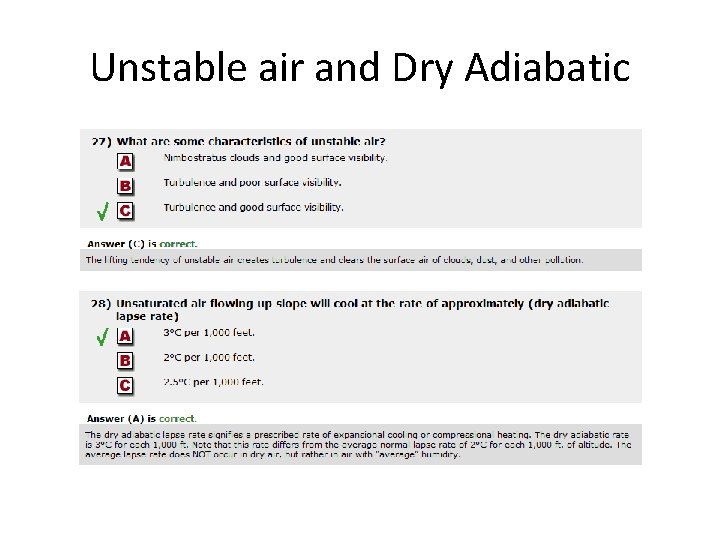 Unstable air and Dry Adiabatic 