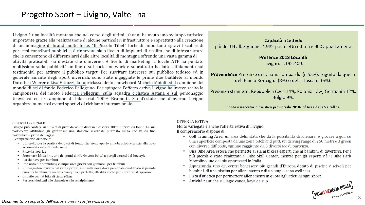 Progetto Sport – Livigno, Valtellina Capacità ricettiva: più di 104 alberghi per 4. 982