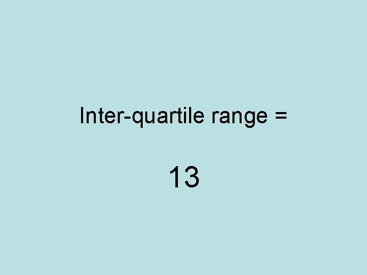 Inter-quartile range = 13 