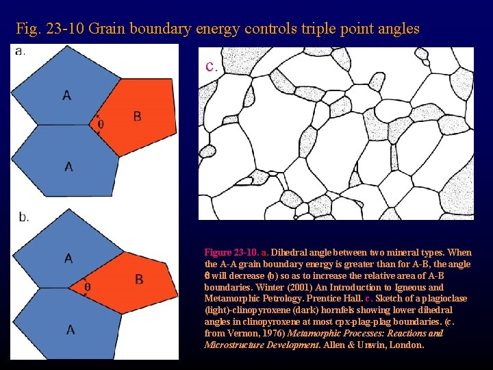 Fig. 23 -10 Grain boundary energy controls triple point angles c. Figure 23 -10.