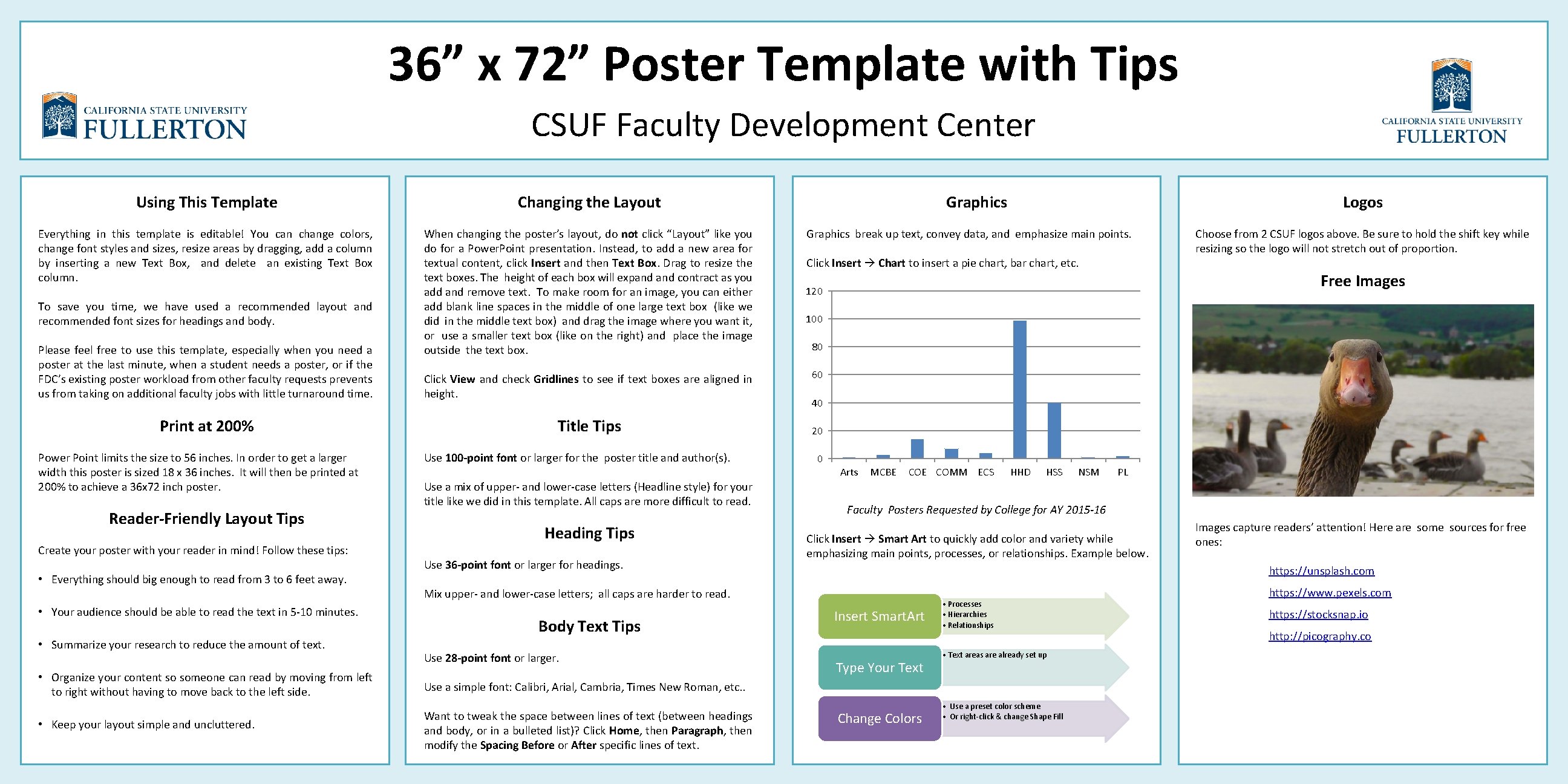 36” x 72” Poster Template with Tips CSUF Faculty Development Center Using This Template