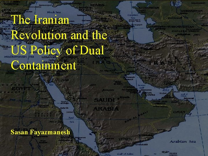 § This presentation is based partly on a summary of a The Iranian recently