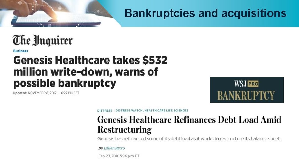 Bankruptcies and acquisitions 