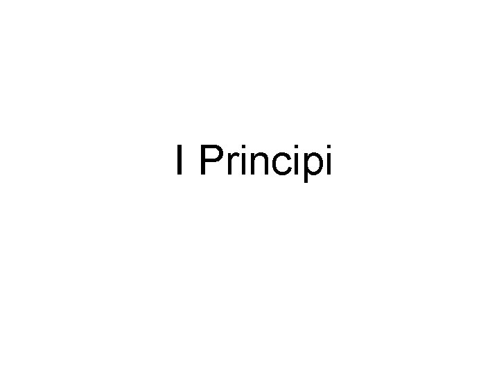 I Principi 