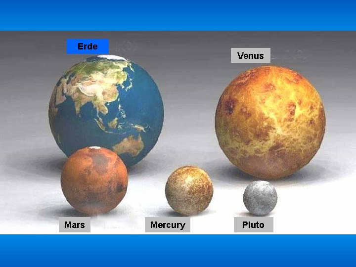 Erde Mars Venus Mercury Pluto 