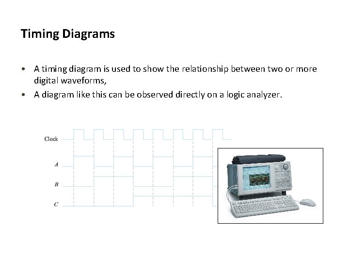 Timing Diagrams • A timing diagram is used to show the relationship between two