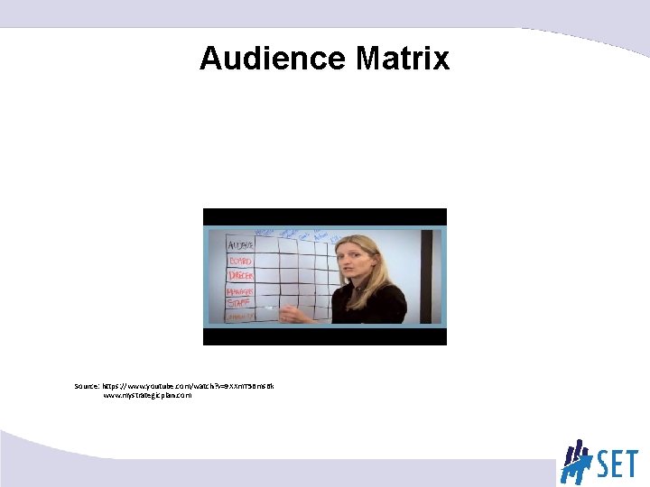 Audience Matrix Source: https: //www. youtube. com/watch? v=9 XXm. T 5 Bms 6 k