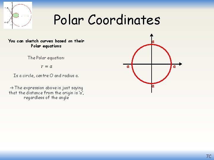 Polar Coordinates a You can sketch curves based on their Polar equations The Polar