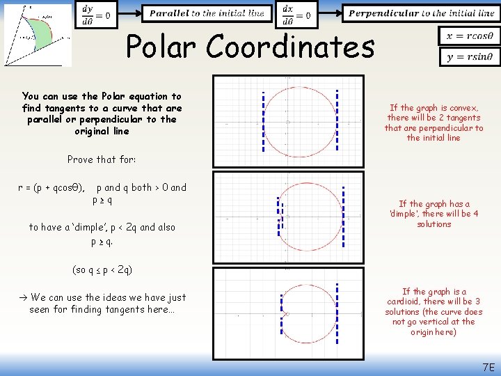  Polar Coordinates You can use the Polar equation to find tangents to a