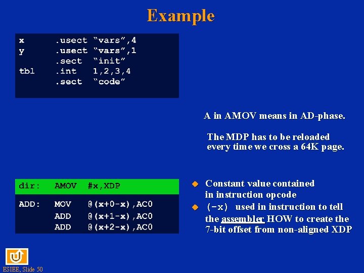 Example A in AMOV means in AD-phase. The MDP has to be reloaded every