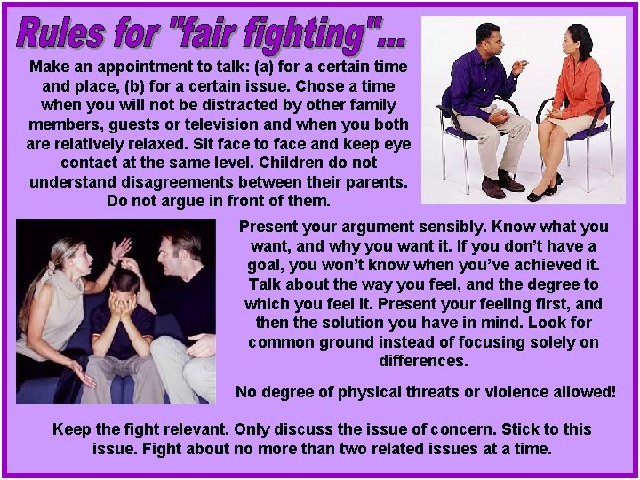 Make an appointment to talk: (a) for a certain time and place, (b) for