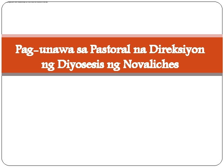 Pag-unawa sa Pastoral na Direksiyon ng Diyosesis ng Novaliches 