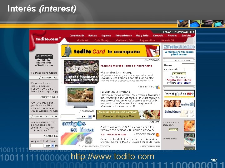 Interés (interest) http: //www. todito. com 107 