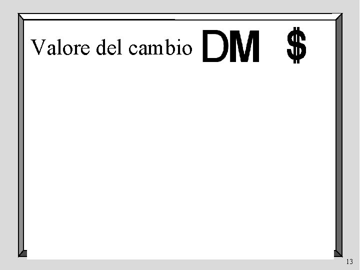 Valore del cambio 13 