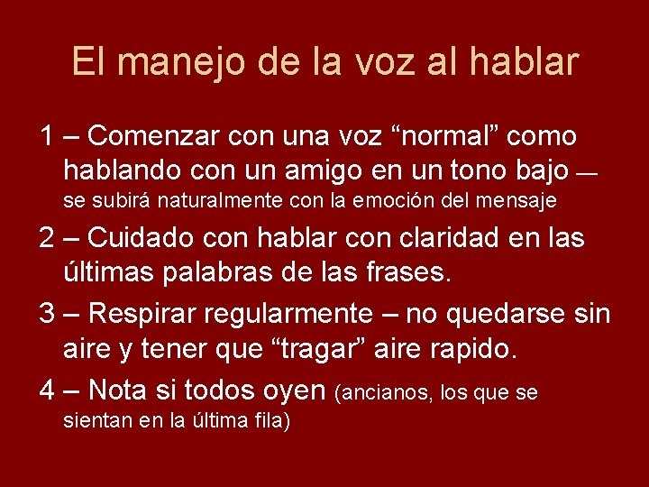 El manejo de la voz al hablar 1 – Comenzar con una voz “normal”