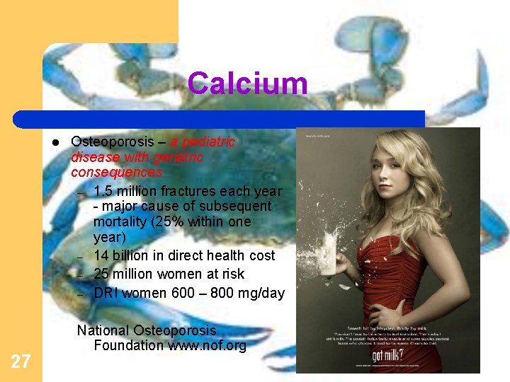 Calcium l 27 Osteoporosis – a pediatric disease with geriatric consequences – 1. 5