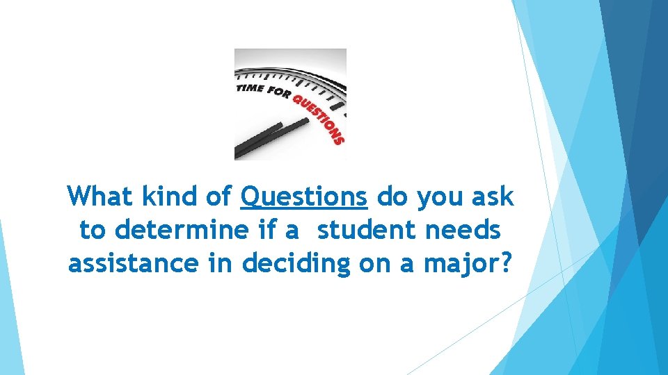What kind of Questions do you ask to determine if a student needs assistance