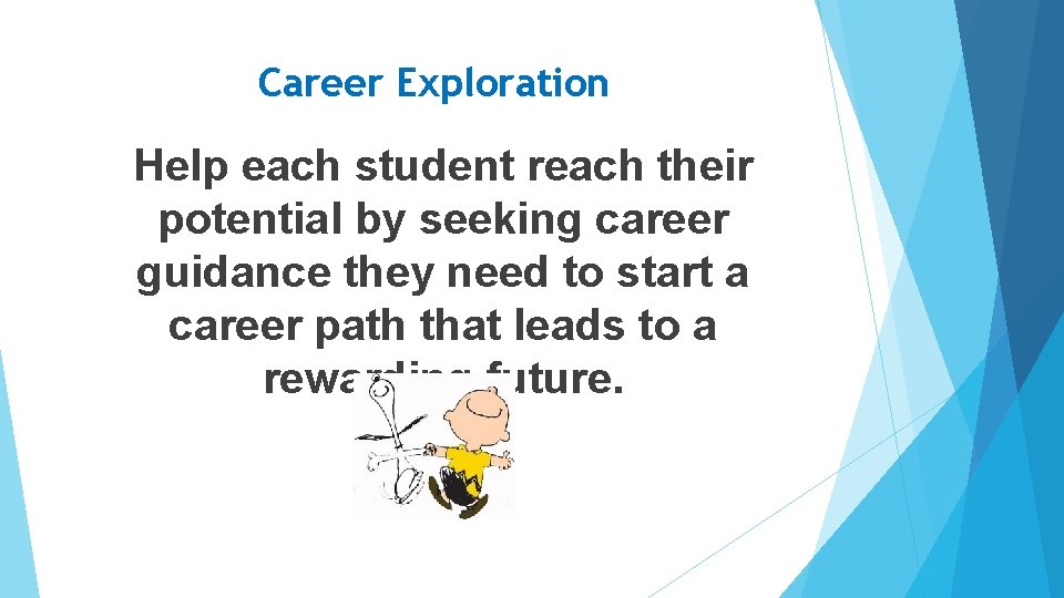 Career Exploration Help each student reach their potential by seeking career guidance they need