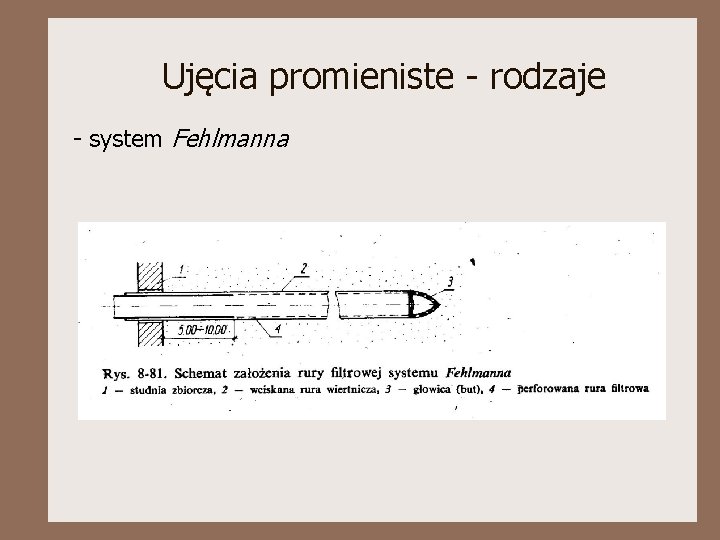 Ujęcia promieniste - rodzaje - system Fehlmanna 