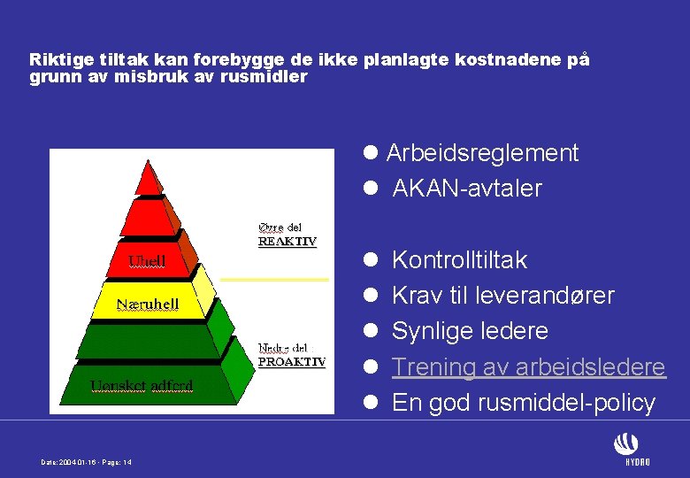 Riktige tiltak kan forebygge de ikke planlagte kostnadene på grunn av misbruk av rusmidler