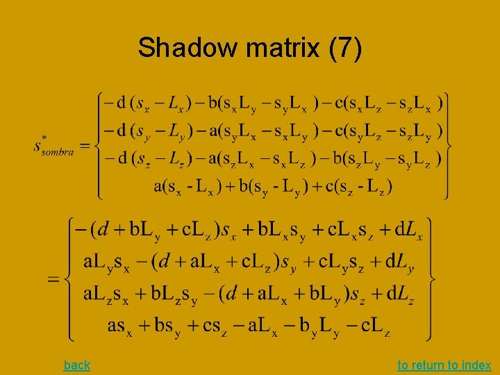 Shadow matrix (7) back to return to index Shadow matrix (7) back to return to index