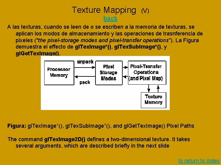 Texture Mapping (V) back A las texturas, cuando se leen de o se escriben Texture Mapping (V) back A las texturas, cuando se leen de o se escriben
