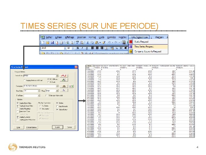 TIMES SERIES (SUR UNE PERIODE) 4 