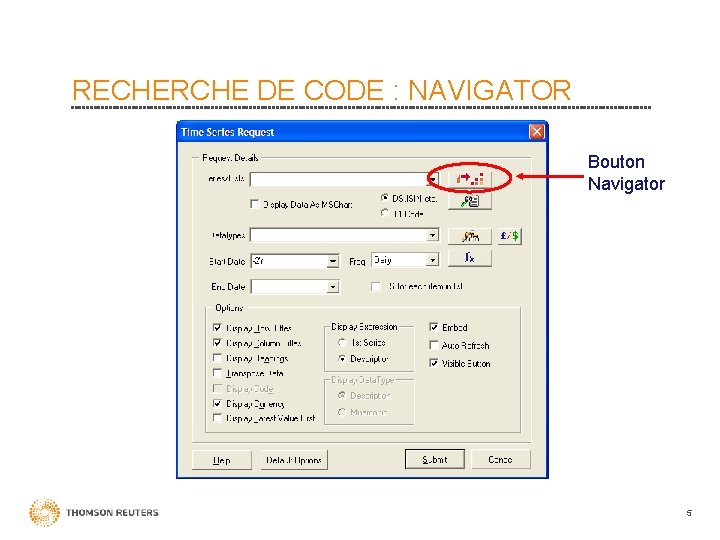 RECHERCHE DE CODE : NAVIGATOR Bouton Navigator 5 
