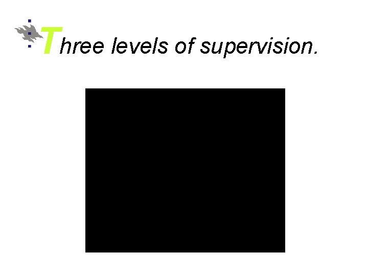 Three levels of supervision. Three levels of supervision.