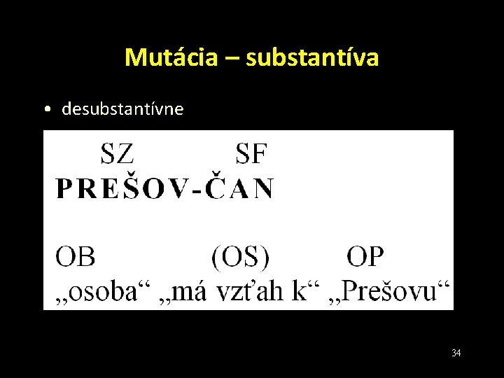 Mutácia – substantíva • desubstantívne 34 Mutácia – substantíva • desubstantívne 34