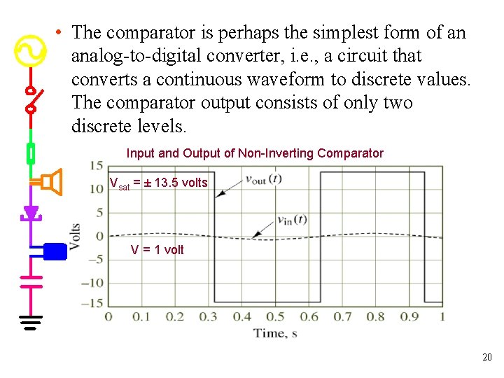  • The comparator is perhaps the simplest form of an analog-to-digital converter, i.