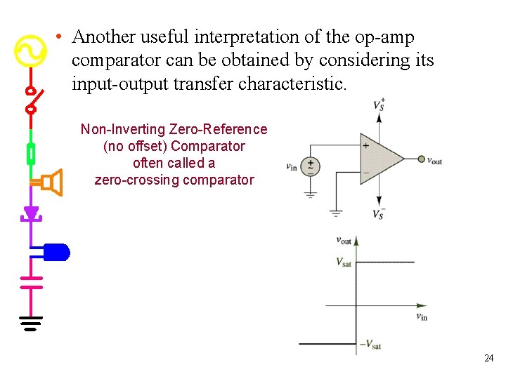  • Another useful interpretation of the op-amp comparator can be obtained by considering