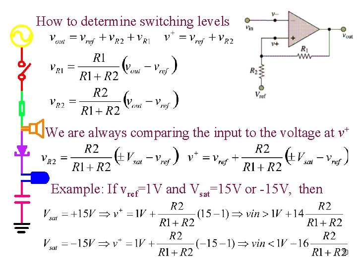 How to determine switching levels We are always comparing the input to the voltage