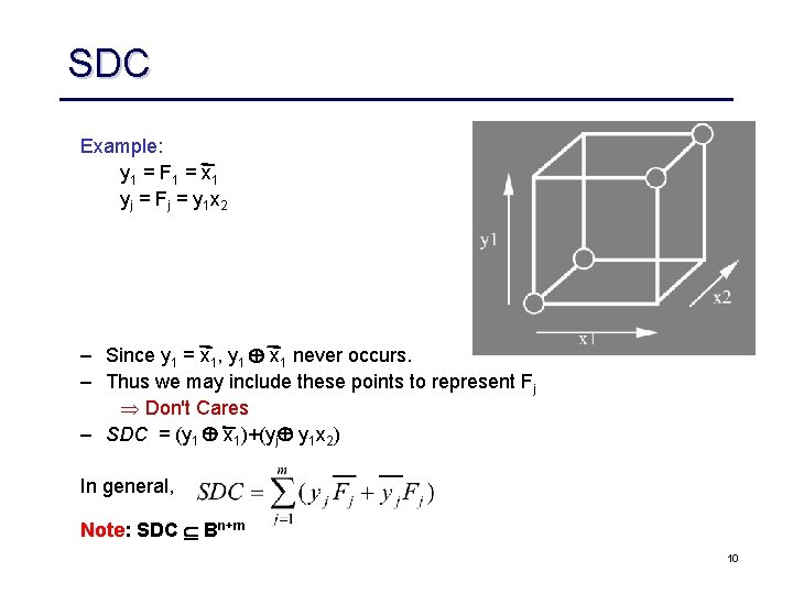 SDC Example: y 1 = F 1 = x 1 yj = Fj =