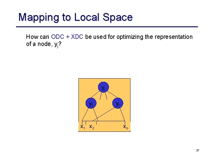 Mapping to Local Space How can ODC + XDC be used for optimizing the