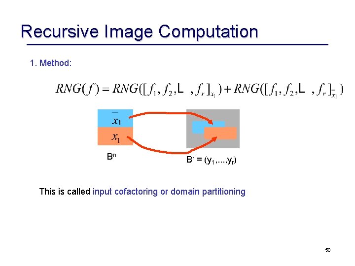Recursive Image Computation 1. Method: Bn Br = (y 1, . . . ,